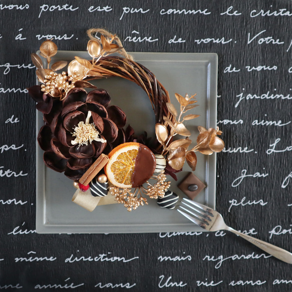 Chocolaterie のバレンタインリース ☆オランジュショコラ アート