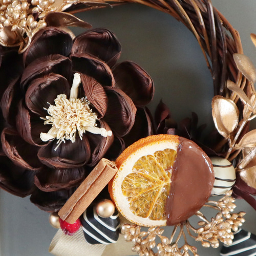 Chocolaterie のバレンタインリース ☆オランジュショコラ アート