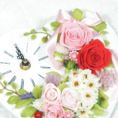 送料無料 お花の時計 ハート フラワークロック 花時計 時計 送料無料 お花の時計 ハート フラワークロック 花時計 時計