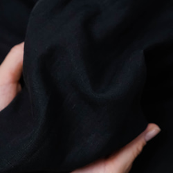 [wafu] 亞麻連身裙，驚艷 psam 繭型連身裙，超高密度亞麻/黑色 a082b-bck1 第15張的照片