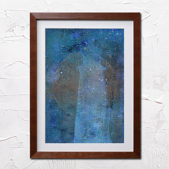 原画】#042 月影 * フレーム * アクリル画 A4サイズ 絵画 air art 通販