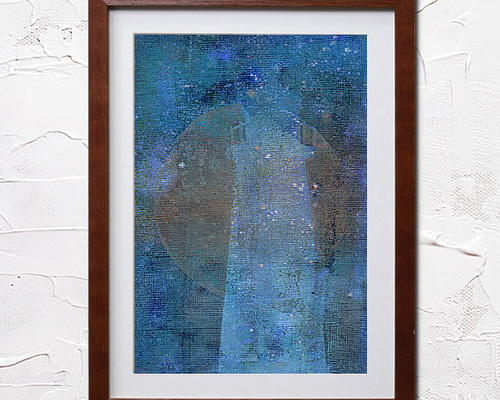 原画】#042 月影 * フレーム * アクリル画 A4サイズ 絵画 air art 通販