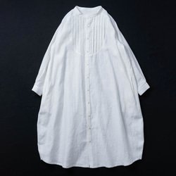 [wafu] 亞麻連身裙，驚艷 psam 繭型連身裙，超高密度亞麻/白色 a082b-white1 第14張的照片