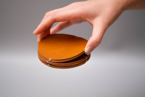 LEATHER＋MAGNET_COASTER_キャメル 16枚目の画像