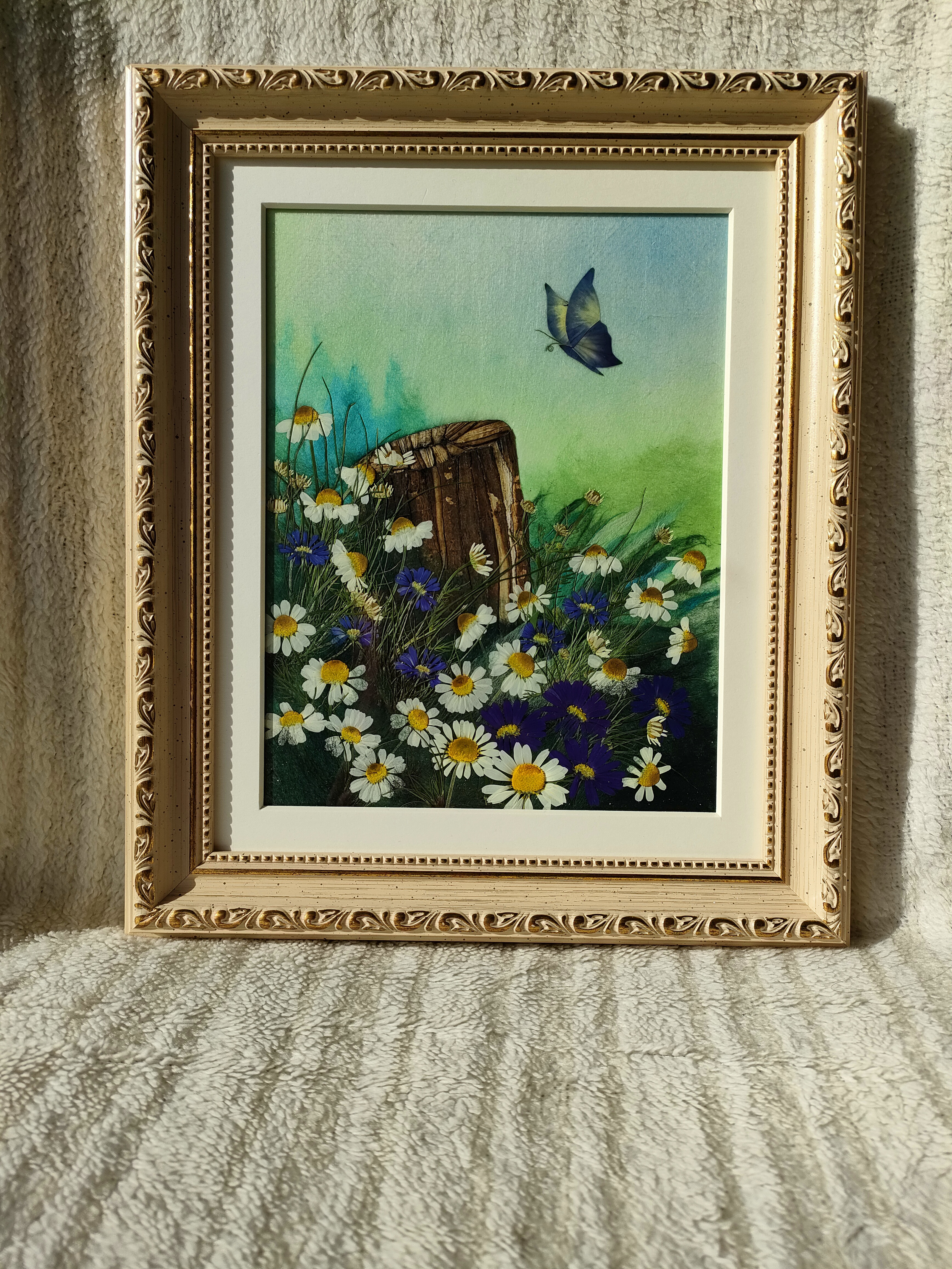 アート インテリア雑貨 絵画 額装 花 押し花アート✿トピアリー✿押し花額