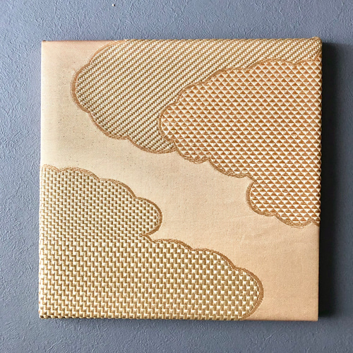 再販 着物のファブリックパネル 晴れやかなゴールド（3枚セット