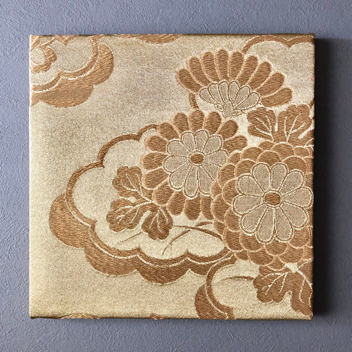 再販 着物のファブリックパネル 晴れやかなゴールド（3枚セット