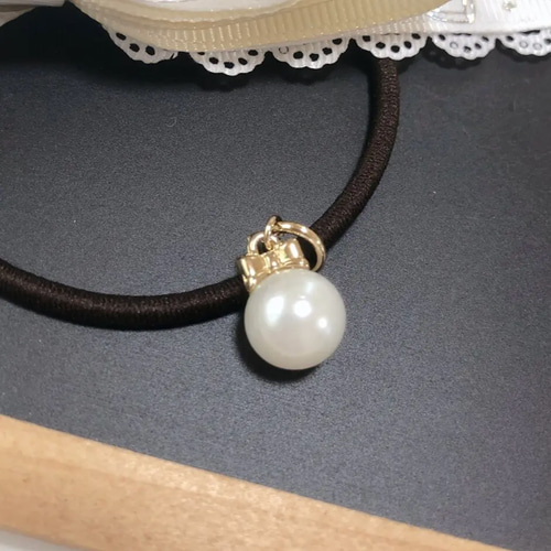 18・ハンドメイド☆ヘアゴム　たらりんリボン　ポニーオー　ブラック　ホワイト 18・ハンドメイド☆ヘアゴム たらりんリボン ポニーオー ブラック