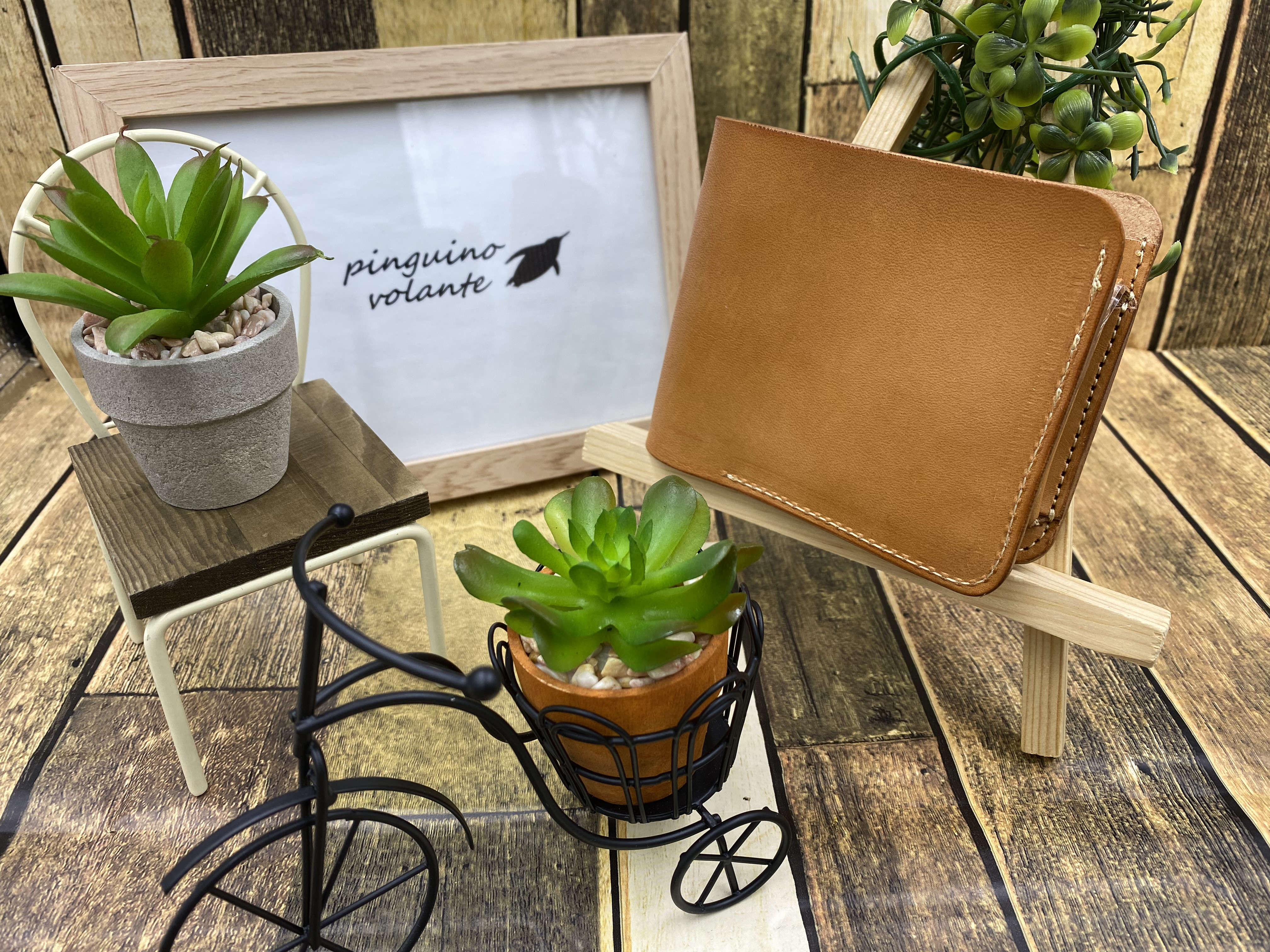 【姫路レザー】財布　キャメル　カード入れ　二つ折り　革　本革