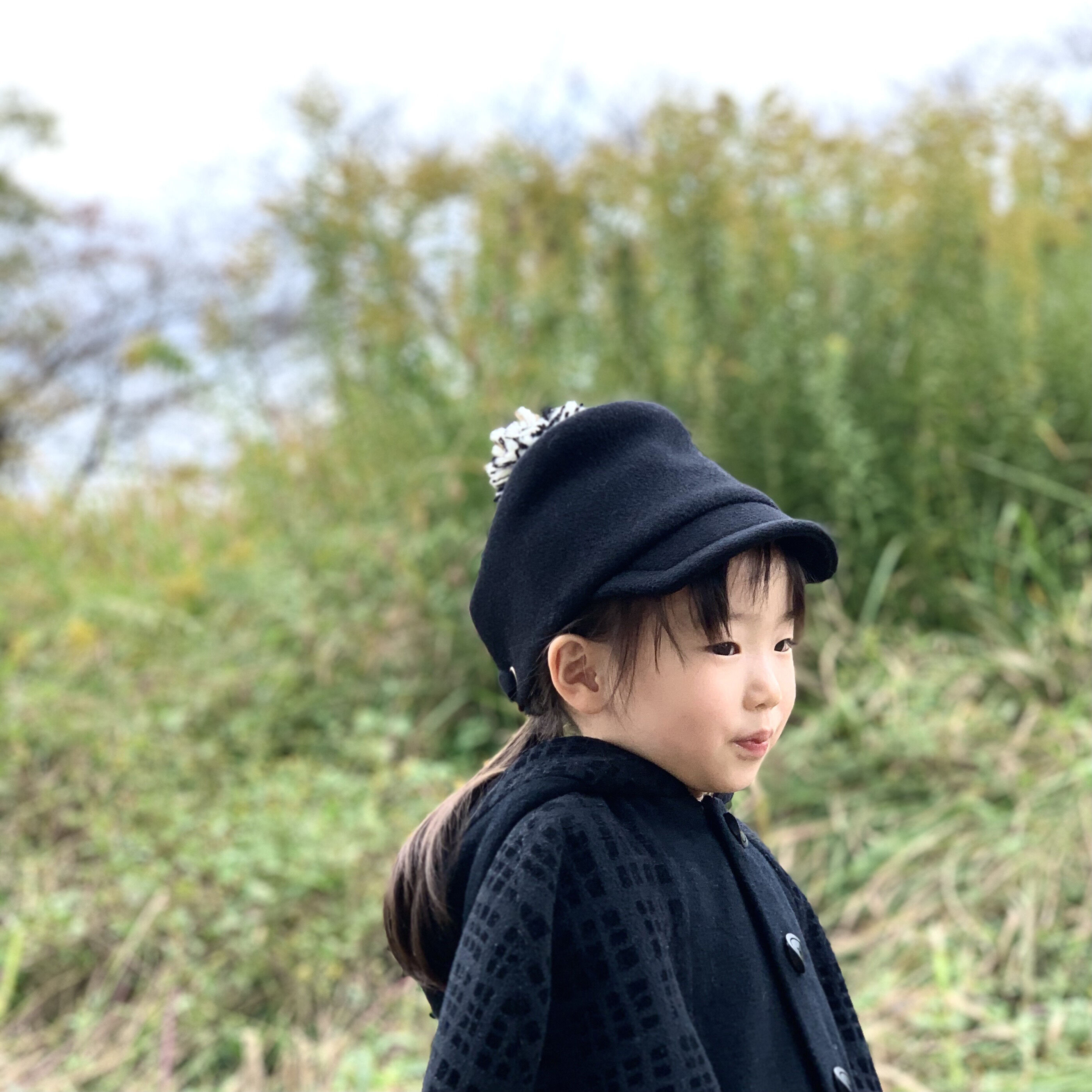 ウールキャップ　キッズ【 グレー 】冬の帽子