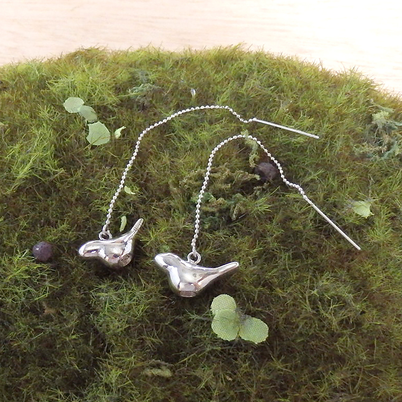 鳥のチェーンピアス♪ silver925