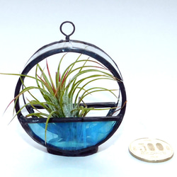 ステンドグラス 造花入りのチェーンで吊れるテラリウム ステンドグラス 造花入りのチェーンで吊れるテラリウム ステンド