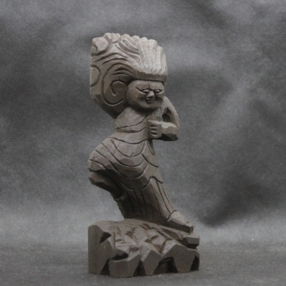 蔵王権現（16cm 着色 zg4111）仏像 円空仏 摸刻 木彫 彫刻 円空工房