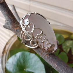 粉晶手工銀戒 純銀戒指~ 「心輪」Rose Quartz Silver Ring 第4張的照片