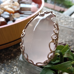 粉晶手工銀戒 純銀戒指~ 「心輪」Rose Quartz Silver Ring 第8張的照片