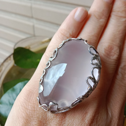 粉晶手工銀戒 純銀戒指~ 「心輪」Rose Quartz Silver Ring 第9張的照片