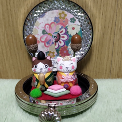 どんぐりアート♡ねこ帽子お雛様オブジェ＆春のオブジェ2品♡ f75ef1f25787a696741f5bc5c3221f