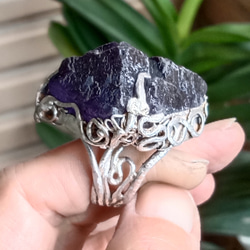 螢石金字塔原礦手工銀戒純銀戒指~ 「堡壘」~ Fluorite Mineral Silver Ring 第7張的照片