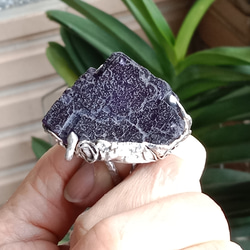 螢石金字塔原礦手工銀戒純銀戒指~ 「堡壘」~ Fluorite Mineral Silver Ring 第5張的照片