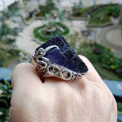 螢石金字塔原礦手工銀戒純銀戒指~ 「堡壘」~ Fluorite Mineral Silver Ring 第10張的照片