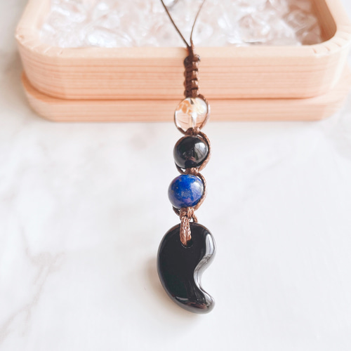 1点限定！2023年 卯年 招福 邪気払い うさぎ金彫水晶 オニキス勾玉