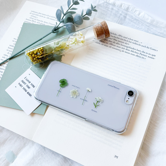 note clover - 植物標本のような押し花スマホケース 2枚目の画像