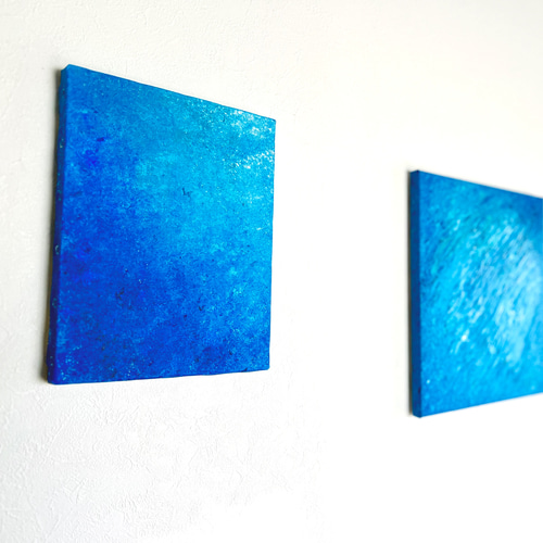 零081】絵画 宇宙 青 空 海 抽象画 原画 インテリア 絵画 零