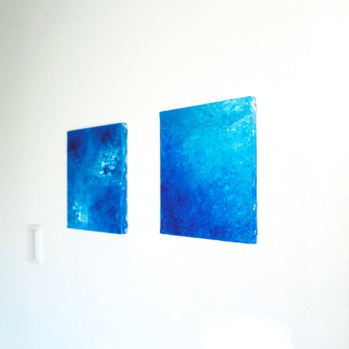 零081】絵画 宇宙 青 空 海 抽象画 原画 インテリア 絵画 零