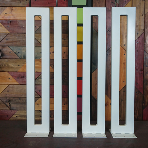 マットホワイトでアイアンな極細鉄脚♪ 20×120×650mm □型 4脚ver  