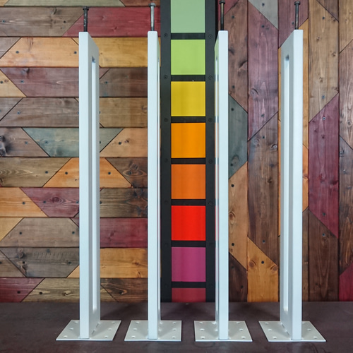 マットホワイトでアイアンな極細鉄脚♪ 20×120×650mm □型 4脚ver  