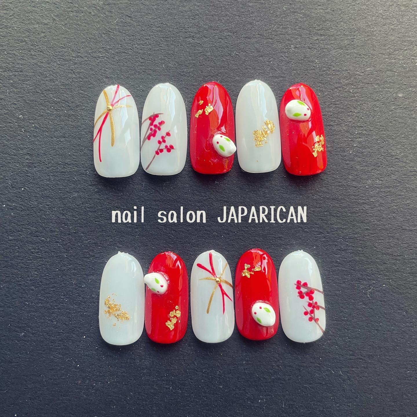 お正月ネイル・卯年ネイル