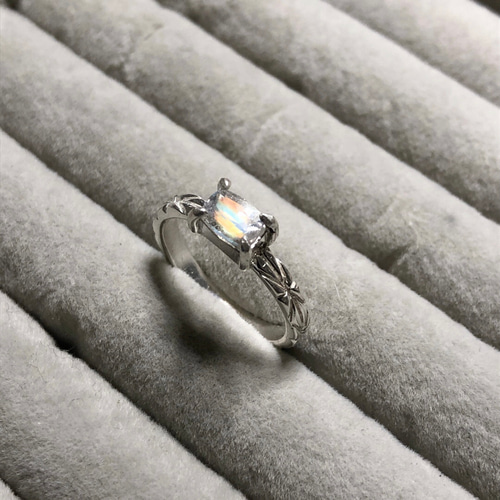 WINGS★アンデシンラブラドライト★リングオーダー ティアースター】アンデシンラブラドライト 天然石 18KGP シルバー