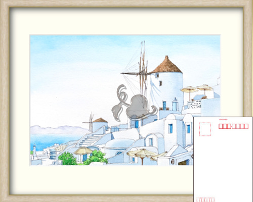 透明水彩画原画横浜新しい旅立ち海 絵画