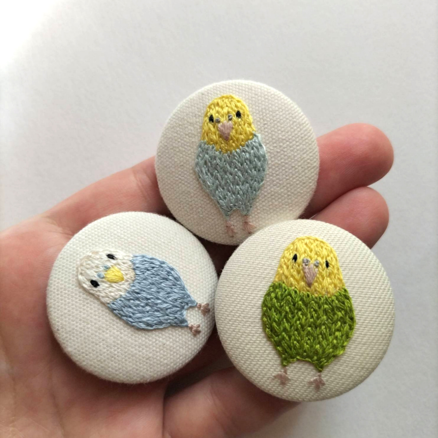 セキセイインコのブローチ/ヘアゴム セキセイインコ インコ インコの