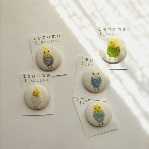 セキセイインコのブローチ/ヘアゴム セキセイインコ インコ インコの