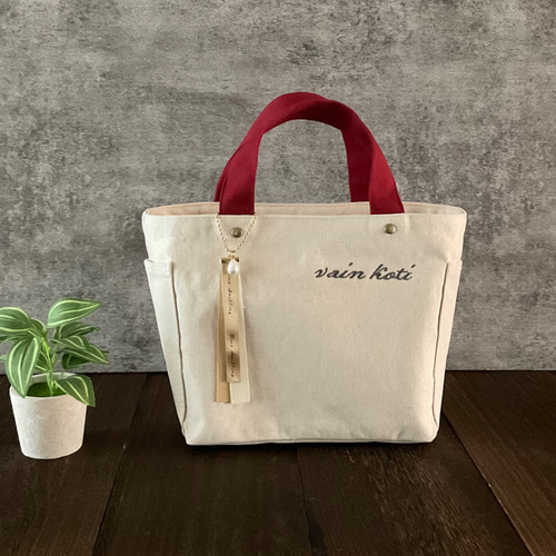 ミニトート ファスナー付き（レッド） トートバッグ かるふ 通販