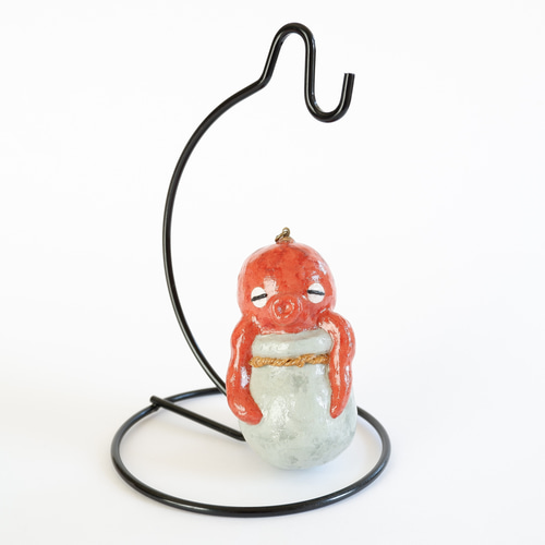 蛸壺 タコ壺 置物 タコとたこ壺の置物 ペン立て 一輪挿し 和紙インテリア