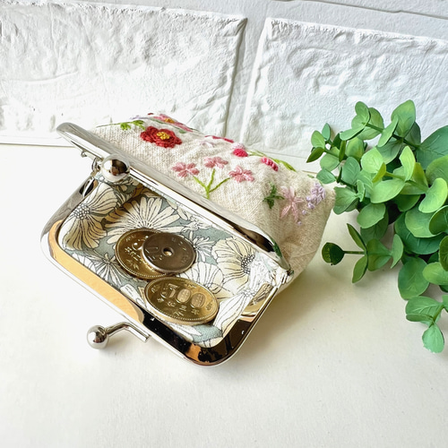 がま口ポーチの作り方｜刺繍作家｜ハンドメイド｜初心者｜花