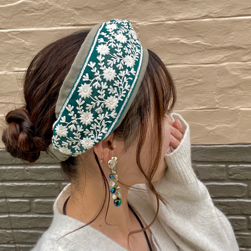 受注制作】 リボン ヘアゴム クロスターバン ターバン受注制作