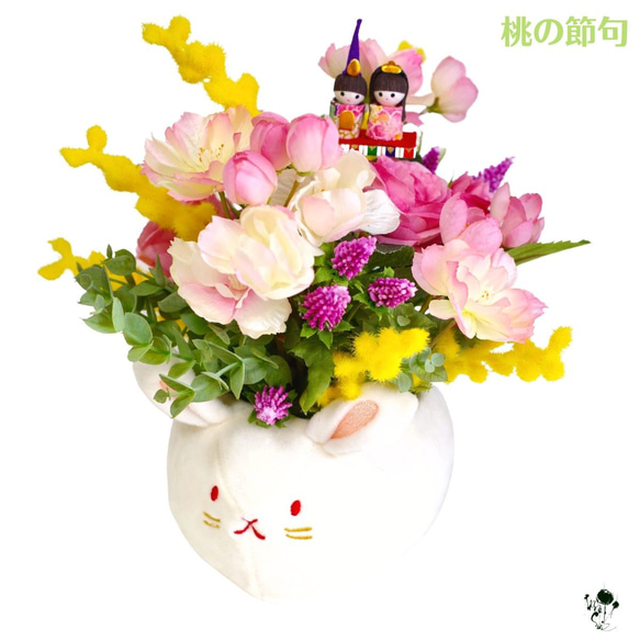 感謝価格！オーレアミモザの蕾とピンクのお花のリース　ひな祭り　春　紫陽花 感謝価格！オーレアミモザの蕾とピンクのお花のリース ひな祭り 春