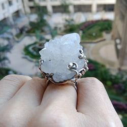 魚眼石原礦手工銀戒 純銀戒指~「我可以/I Can」~ Apophyllite  Mineral Silver Ring 第3張的照片