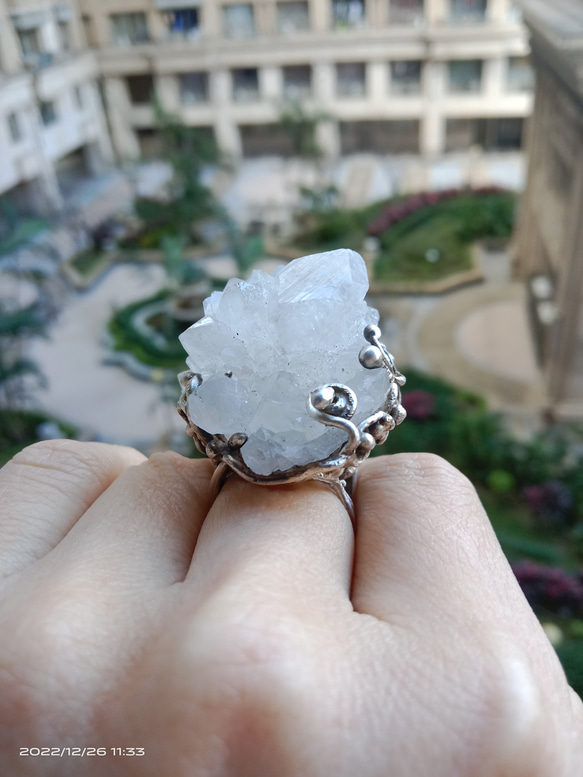 魚眼石原礦手工銀戒 純銀戒指~「我可以/I Can」~ Apophyllite  Mineral Silver Ring 第3張的照片