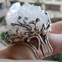 魚眼石原礦手工銀戒 純銀戒指~「我可以/I Can」~ Apophyllite  Mineral Silver Ring 第2張的照片