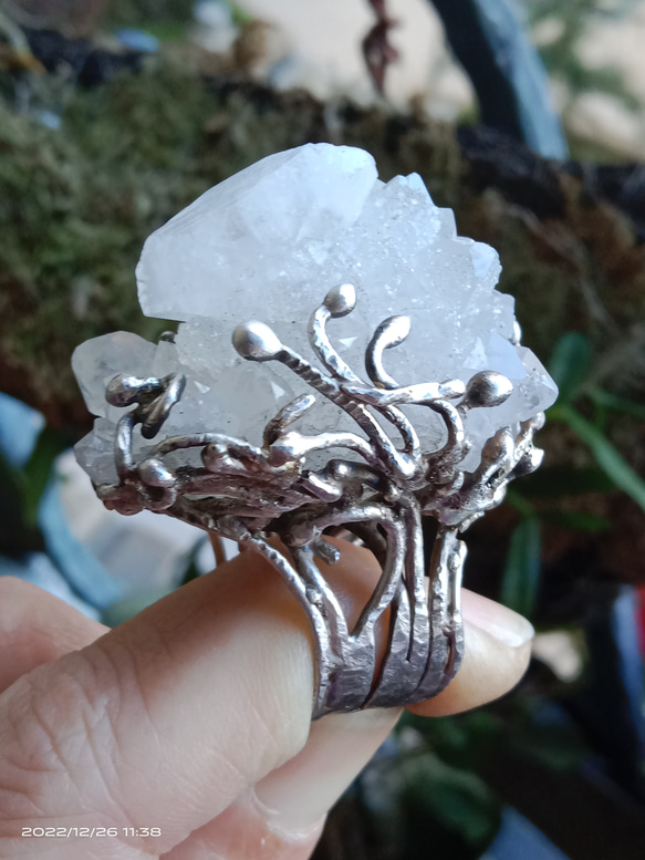 魚眼石原礦手工銀戒 純銀戒指~「我可以/I Can」~ Apophyllite  Mineral Silver Ring 第12張的照片