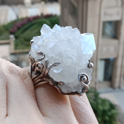 魚眼石原礦手工銀戒 純銀戒指~「我可以/I Can」~ Apophyllite  Mineral Silver Ring 第11張的照片