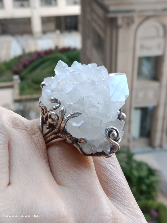 魚眼石原礦手工銀戒 純銀戒指~「我可以/I Can」~ Apophyllite  Mineral Silver Ring 第11張的照片