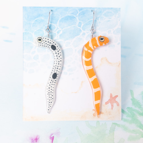 チンアナゴとニシキアナゴピアス チンアナゴ&ニシキアナゴ＊ピアス/イヤリング ピアス（フック