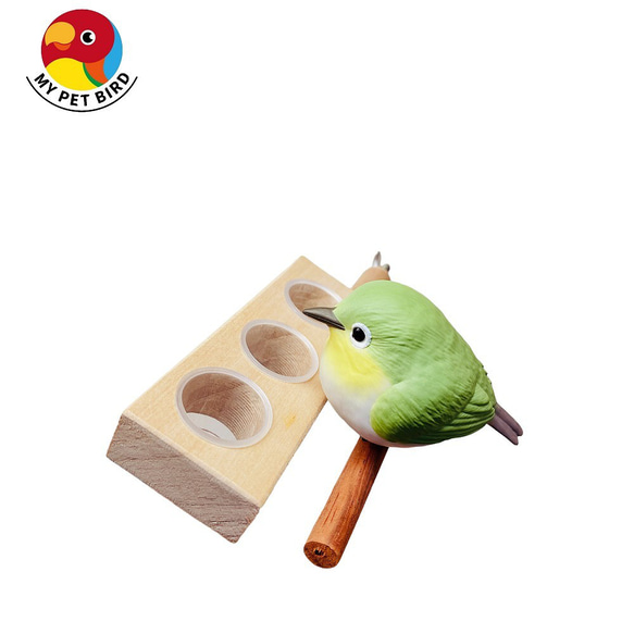 MY PET BIRD 3分裝食物架/綠繡眼專用 第1張的照片
