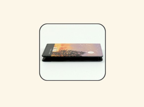 二つ折りパスケース/ICカードケース/カードケース【夜桜Ⅱ】（名入れ可） 10枚目の画像