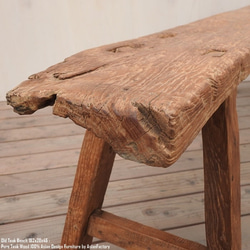 一点物 スツール 木製 182cm オールドチーク材 ベンチ 長椅子 木製いす 総無垢材 一枚板 アジアン家具 バリ家具 19枚目の画像